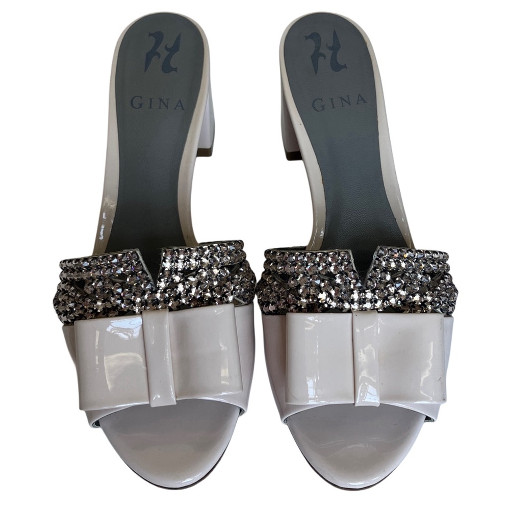 Sophisticated White and Silver Mules with Sparkling Details
